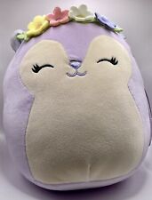 RARE Squishmallow Sydnee The Squirrel Lilac Purple 8 Inch With Flowers NWT HTF picture