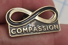 VTG Lapel Pinback Hat Pin Gold Tone Compassion Infinity Symbol Enameled  picture