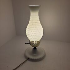 Vintage Nathan Lagin Milk Glass Hobnail Hurricane Lamp Scalloped Edges Beautiful picture
