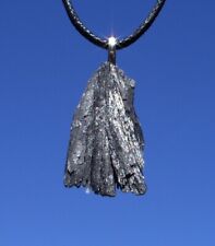 Black Kyanite Free Form Stone Crystal Pendant Necklace picture