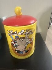 WB Looney Tunes COOKIE JAR CANISTER That's All Folks Tweety Head Silver Buffalo picture