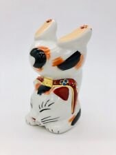 Japanese Maneki Neko Handstand Lucky Cat Kutani Ceramic Japan Import picture
