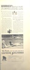 Souther California Winter Vacation Bathing Beauties Pool Vintage Print Ad 1932 picture