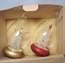 Vintage 1999 Avon ~ Gift Collection Brilliant Spun Glass Ornament (2) ~Tree picture
