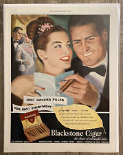 Vintage 1940s-50s Original Magazine AD Blackstone Cigars 100% Havana Filled picture
