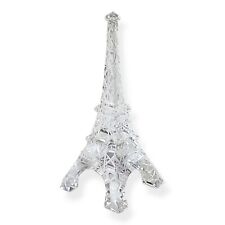 Vtg Mini Clear Cut Crystal Eiffel Tower Paris France Figurine Etched Glass 3
