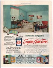 1952 Super Kem-Tone Paint Print Ad Kem-Glo Bedroom picture