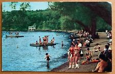 Postcard Cayuga Lake NY - Swimming Bathing Beach at Taughannock Falls picture