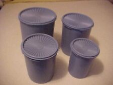 VTG Country Blue Tupperware Nesting Canisters 4-Pc Set & Lids picture