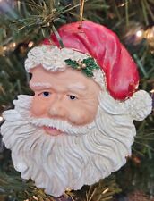Vintage Old World Resin Santa Claus Double Sided Christmas Ornament 4”  picture