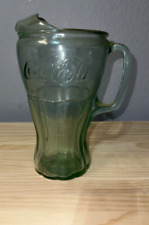 Vintage Coca Cola Green Glass Pitcher 64 oz  picture