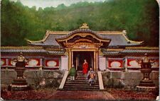 Japanese Temple with Priests turn of the Century Postcard 1900's picture