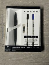 Cross Tech2 Satin Black Ball Point Pen / Stylus / 2 Cross Refills 2 Stylus Tips picture
