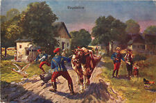 WWI Propaganda Postcard Requisition French Soldiers Take Cattle and Geese picture