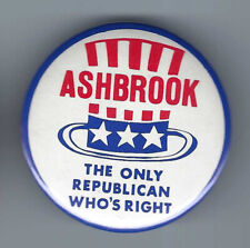 John Ashbrook Ohio (R) Congressman Presidential hopeful political pin button picture
