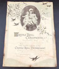 Vintage Cradle Roll Certificate 1922 Bethany U.B. Sunday School, Dover, PA  [**] picture