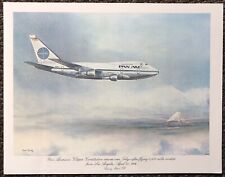 Vintage Pan Am Airways Menu 1986 Ist Class Clipper, Boeing B747 SP picture