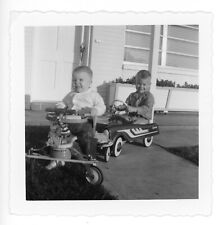 Vintage Photo Little Boy Toy Pedal Car 1960's  picture