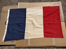 Vintage French Flag Cotton Sewn Large 3'x5' picture