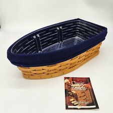 Longaberger 2002 Row Your Boat Basket+Liner+Protector PARTY PICNIC SERVING TABLE picture