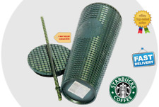  Starbucks HARD TO FIND Pine Green Studded Grid Cold Cup Venti 24oz New Release picture