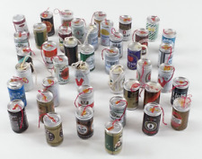 42 Vintage Miniature Beer Can Ornament Set Advertising Ad Holiday Christmas picture