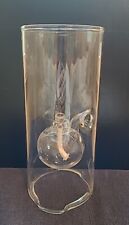 Pair Of Wolfard Glass Blowing Company Hand Blown Clear Glass Oil Lamps  9” picture