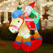 5ft Christmas Santa Claus Trojan Horse Infaltables with Built-In LED Lights picture