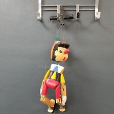 Vintage Wooden Pinocchio Puppet String Sitting Puppet Marionette Theatre picture