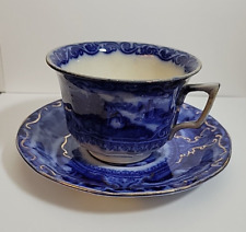 Watteau Flow Blue, Saffordshire, England, Tea Cup and Saucer picture