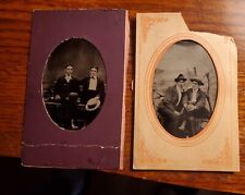 Two ANTIQUE AFFECTIONATE MEN TINTYPE PHOTO GAY INTEREST picture