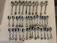 Large Vintage Lot of 38 Souvenir Spoons Different US States picture
