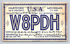 c1936 Ham Radio QSL QSO W8PDH Hartford MI Grand Rapids RPO Cancel Postcard picture