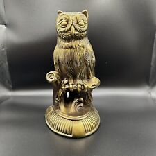 Vtg Owl Bookend Figurine Brass Toned Cast Metal SCC 1974 ONE Owl Bird picture