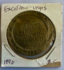 Vintage 1990 - Excalibur (Merlin) Las Vegas NV - $1 Casino Slot Dollar Coin Chip picture