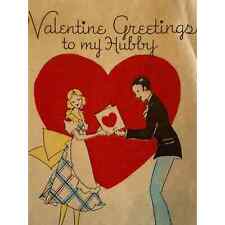 Vintage Early 1900s Valentine Card Woman And Man Hearts By Paramount Humorous picture