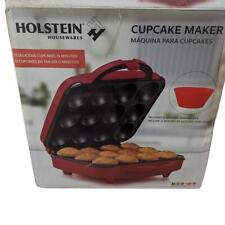 Holstein Housewares Cupcake Maker, Non-Stick Coating, Red - Makes 12 Full Size picture
