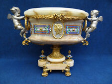 Napoleon III Gilt&Silver bronze champlevé enamel mounted Onyx centrepiece French picture