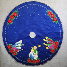 Bucilla Xmas Tree Skirt Felt Nativity Scene 83419 Completed Handmade 43