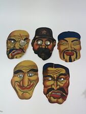 Four Halloween Masks Paper Japan Vintage Original Creepy  picture