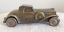 VINTAGE BANTHRICO INC BRASS 1930 DUESENBERG TOY CLASSIC CAR COIN PIGGY BANK picture
