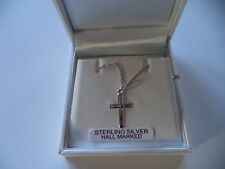 Irish sterling silver cross chain boxed gift necklace Christian Ireland  picture