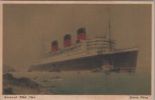 c1930s Cunard R. M. S. Queen Mary Ship Postcard Unused Printed in England B2289 picture