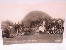 RPPC ZULU CHIEF w/ WIVES & ATTENDANTS AFRICA TRIBE PHOTO POSTCARD  G74 picture