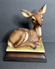 Vintage M Takai Deer Lying On Grass Figurine H124A78 Signed Fawn Japan **Read picture