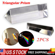 2X Triangular Prism Teaching Optical Glass Crystal Triple Physics Light Spectrum picture