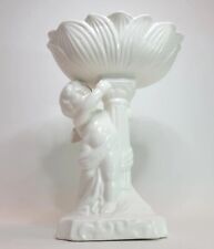 Vtg Rubens Victorian Style Cupid Pedestal Figurine/Soap Dish Ceramic 7