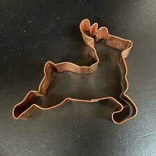 Vintage Copper Leaping Reindeer Cookie Cutter Large ~5.5
