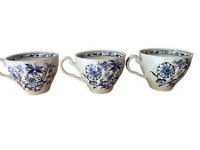 Tea Cup Set Of 3 Blue And White Floral Made In England picture