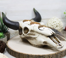 Ebros Western Native American Steer Bull Cow Skull Decorative 3 Tea Light Votive picture